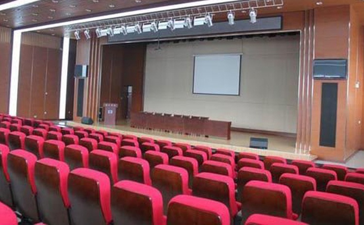 湖北荊門大型會議室聚酯纖維吸音板聲學工程-1